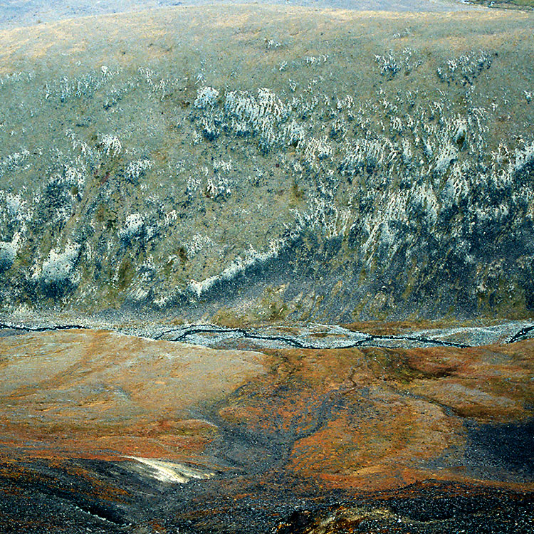 Patterned Hillside and River Valley